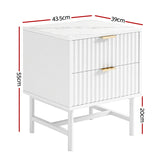 Bedside Tables: Artiss Bedside Table 2 Drawers - White