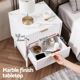 Bedside Tables: Artiss Bedside Table 2 Drawers - White