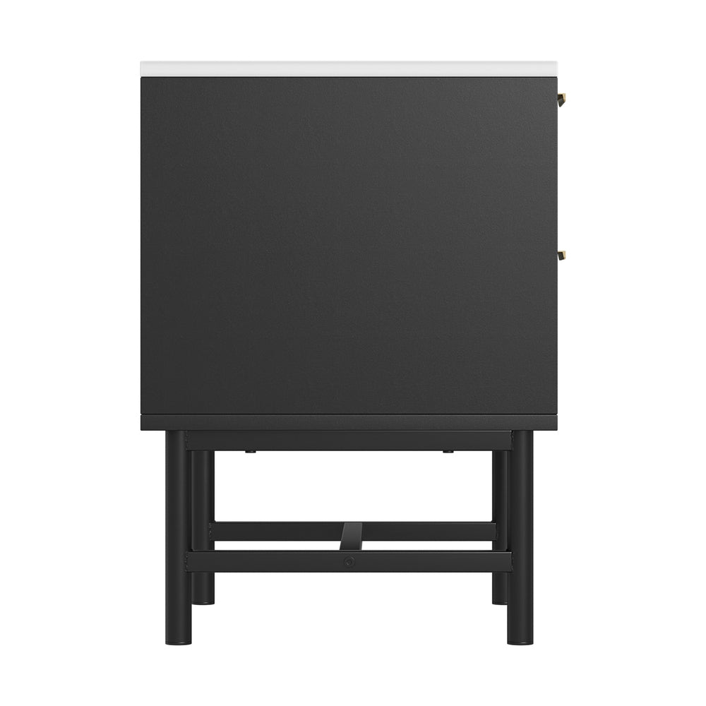Bedside Tables: Artiss Bedside Table 2 Drawers - Black