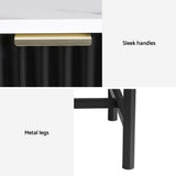 Bedside Tables: Artiss Bedside Table 2 Drawers - Black