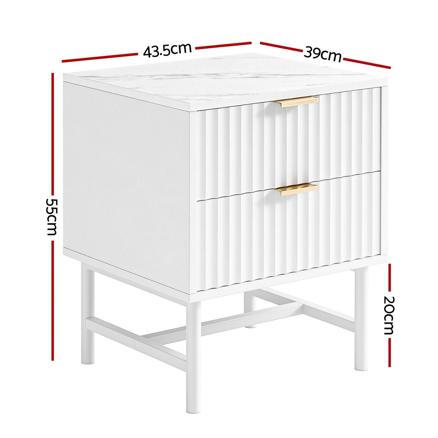 Artiss 2X Bedside Table White Nightstand 2 Drawers