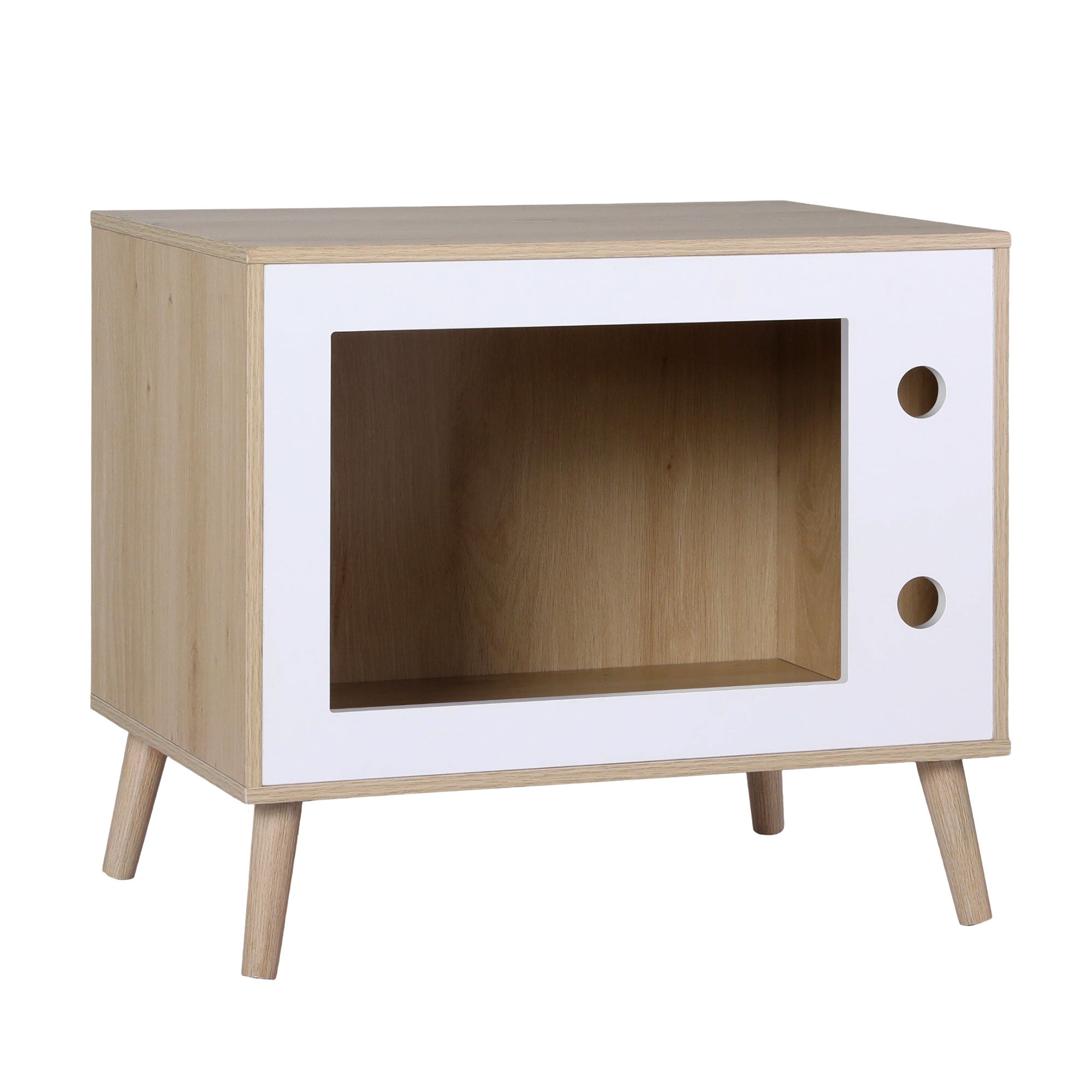 Artiss Cat Nest Bedside Table Solid Wood 60cm