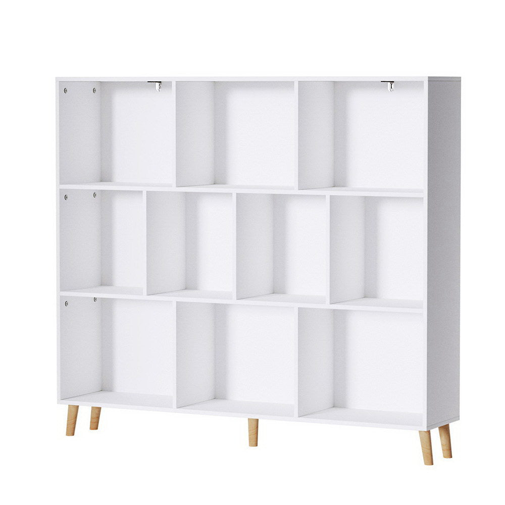 Bookcases & Shelves: Artiss Bookshelf 3 Tiers 10 Cubes - CORA White