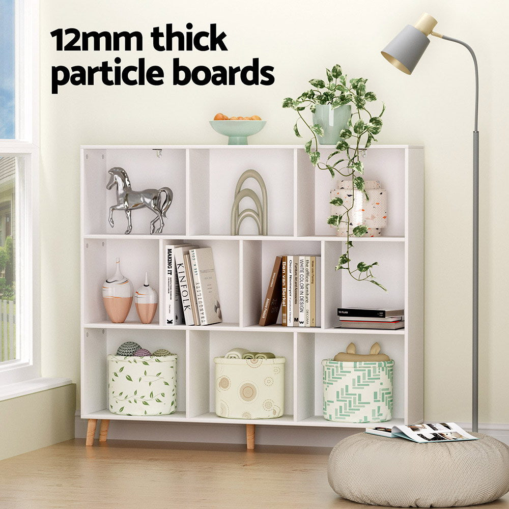 Bookcases & Shelves: Artiss Bookshelf 3 Tiers 10 Cubes - CORA White