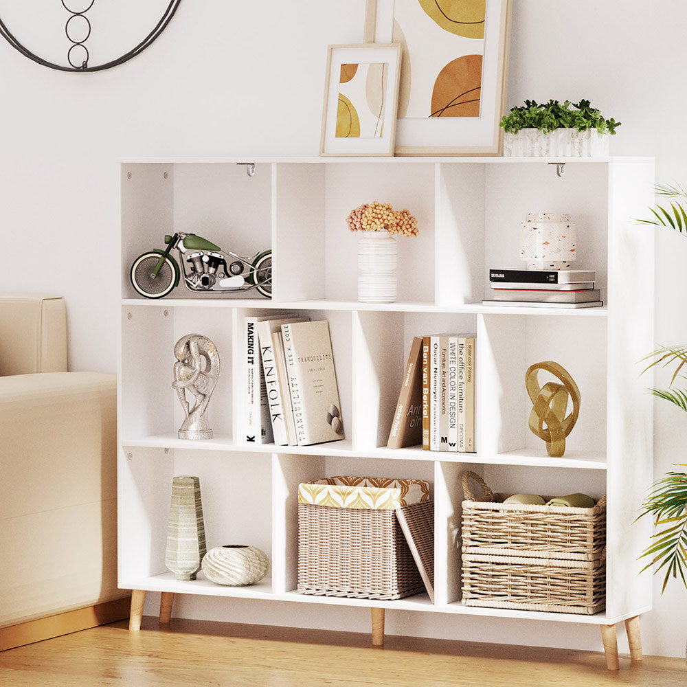 Bookcases & Shelves: Artiss Bookshelf 3 Tiers 10 Cubes - CORA White