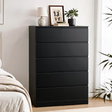Dressers: Artiss 6 Chest of Drawers Tallboy PEPE Black