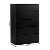 Dressers: Artiss 6 Chest of Drawers Tallboy PEPE Black