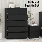 Dressers: Artiss 6 Chest of Drawers Tallboy PEPE Black