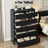 Dressers: Artiss 6 Chest of Drawers Tallboy PEPE Black