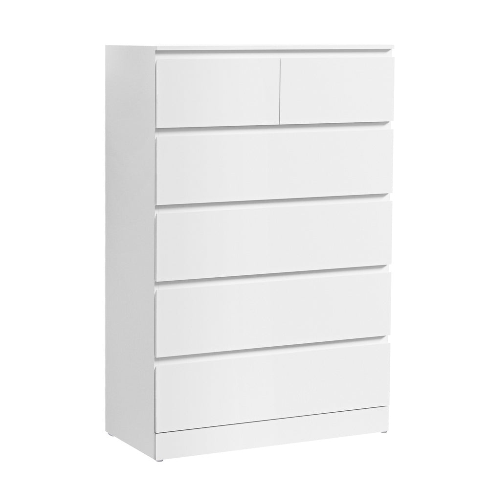 Dressers: Artiss 6 Chest of Drawers - PEPE White