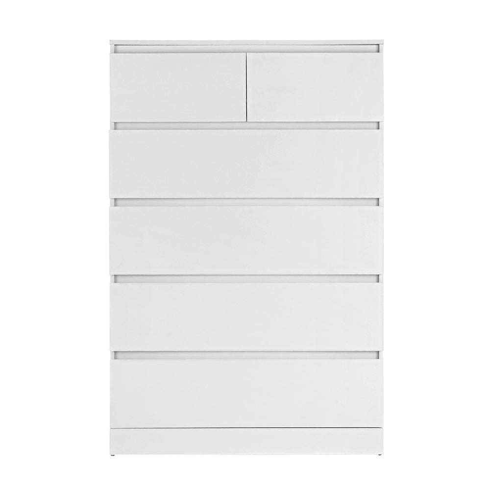Dressers: Artiss 6 Chest of Drawers - PEPE White