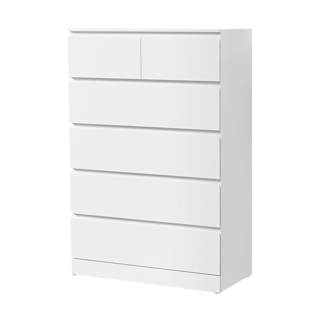 Dressers: Artiss 6 Chest of Drawers - PEPE White