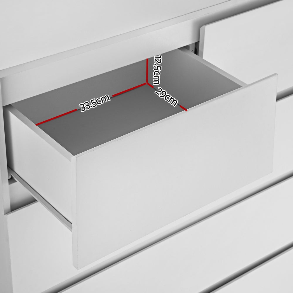 Dressers: Artiss 6 Chest of Drawers - PEPE White