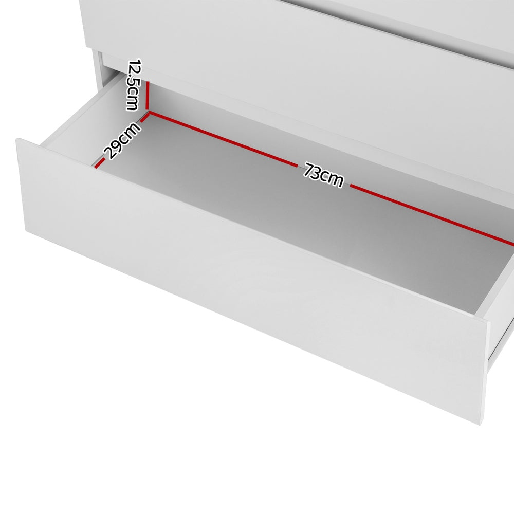 Dressers: Artiss 6 Chest of Drawers - PEPE White