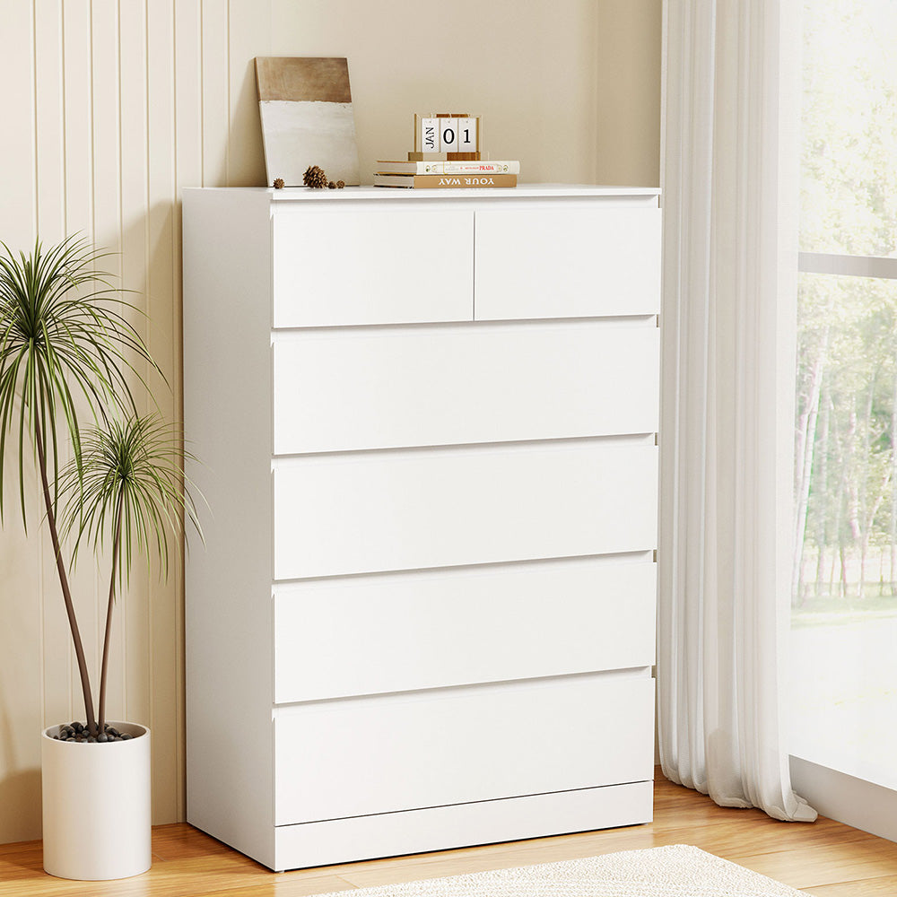 Dressers: Artiss 6 Chest of Drawers - PEPE White