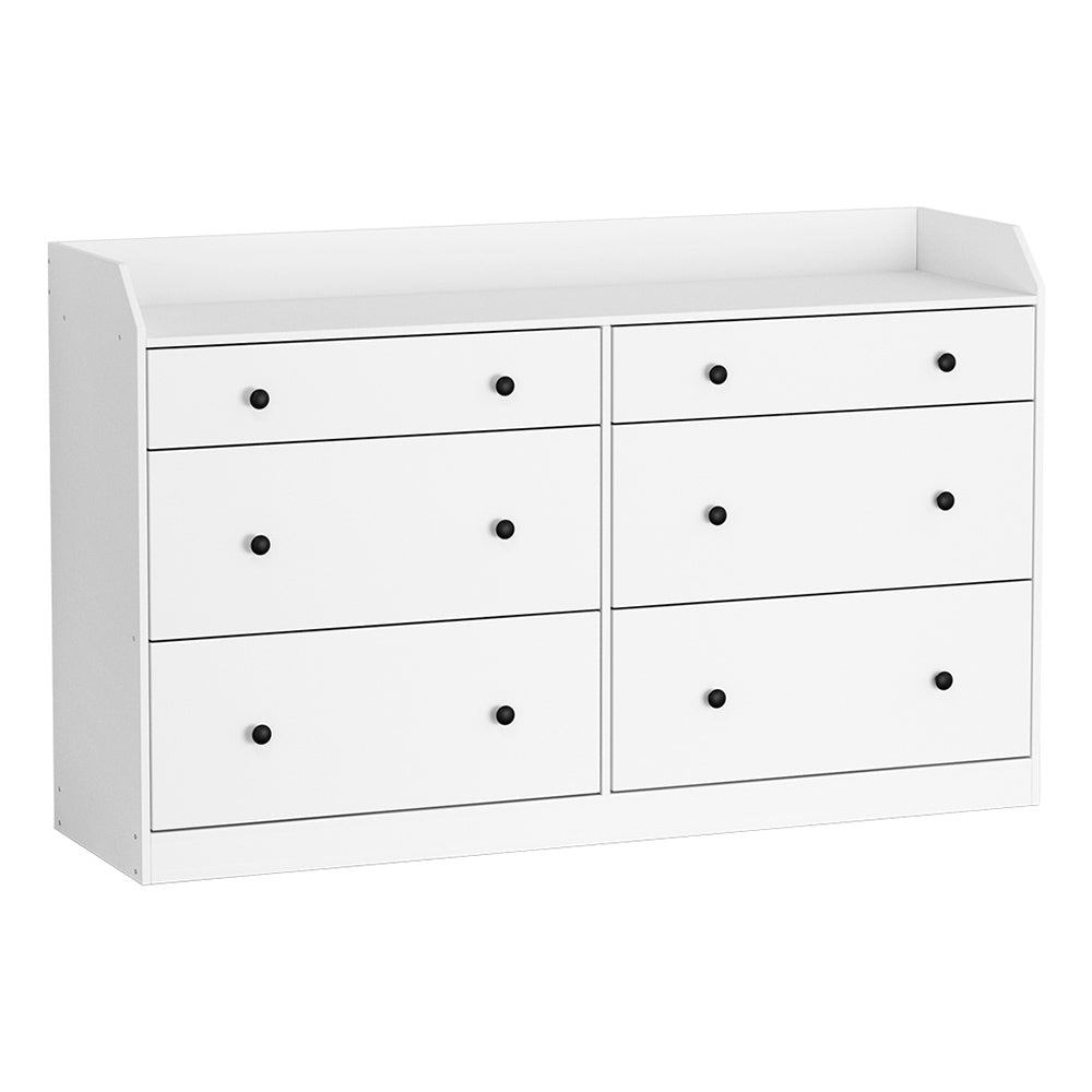 Dressers: Artiss 6 Chest of Drawers - PETE White
