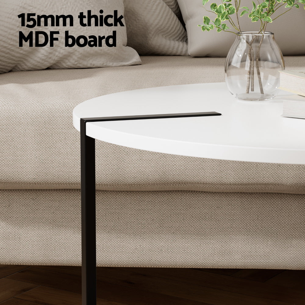 Coffee Tables: Artiss Coffee Table Side Table Round White Cedric