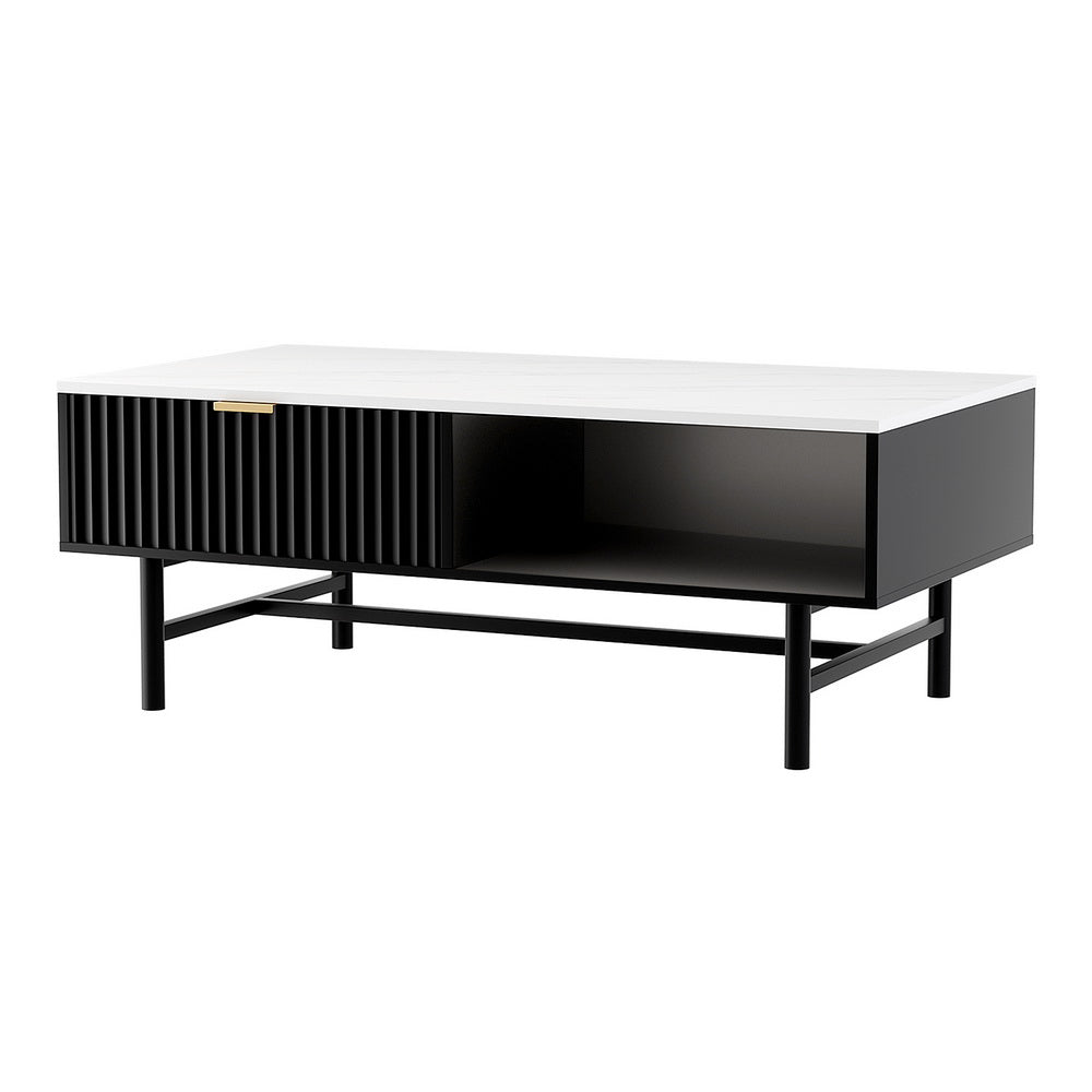 Coffee Tables: Artiss Coffee Table Drawer Storage Shelf Black