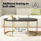 Coffee Tables: Artiss Coffee Table Marble Effect Black