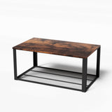 Coffee Tables: Artiss Coffee Table 2-Tier Rustic Brown 104CM