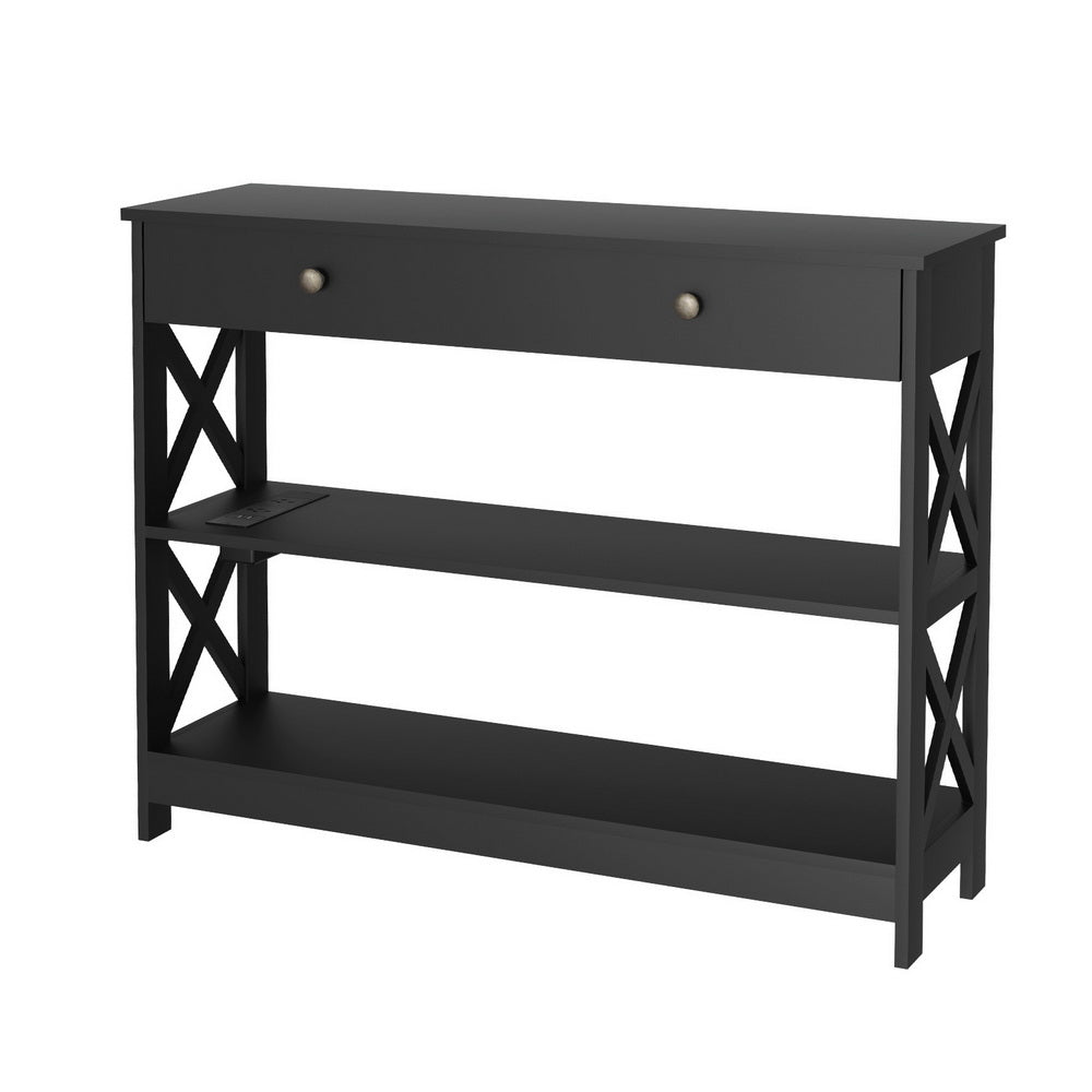 Side Tables: Artiss Console Table 3-tier USB Outlets
