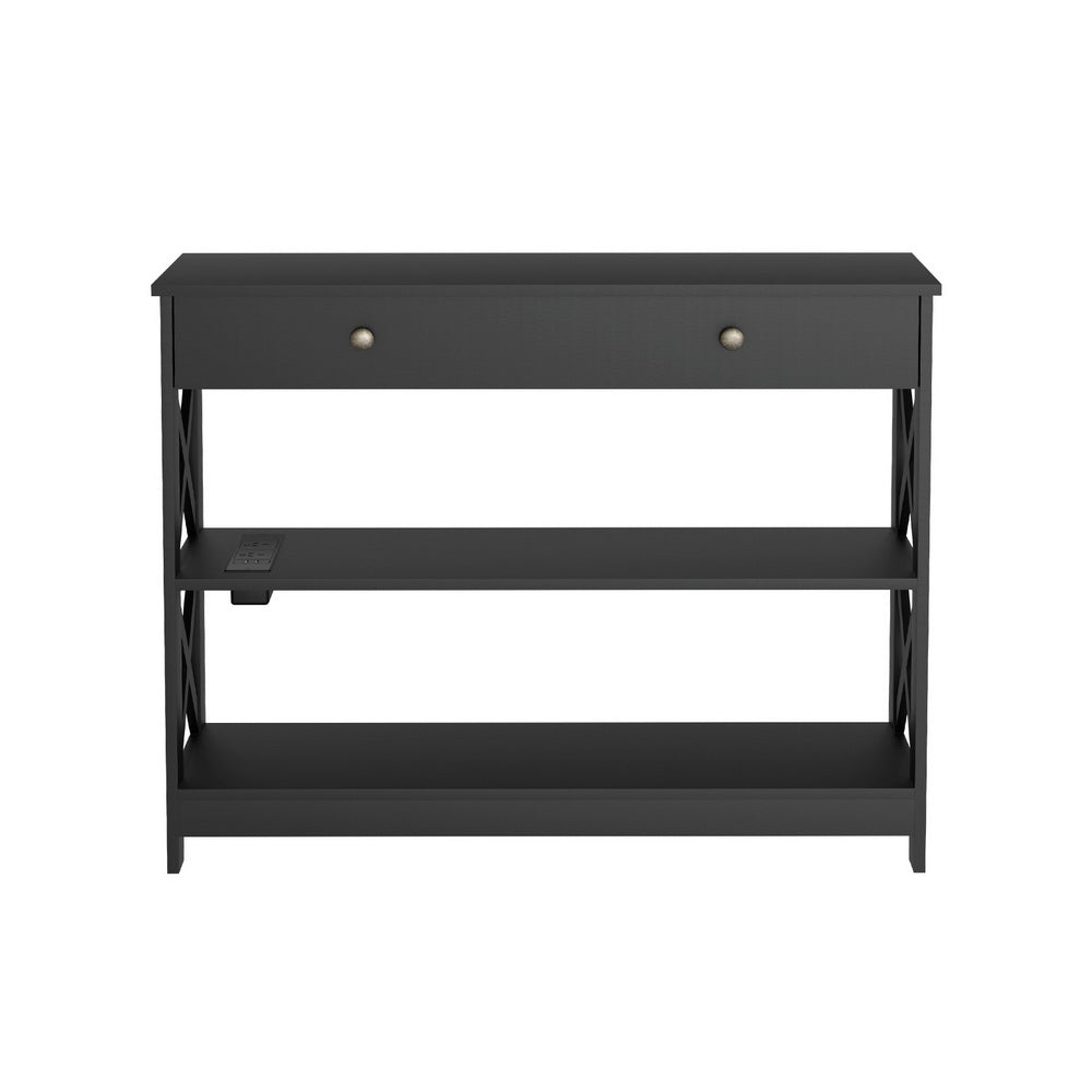 Side Tables: Artiss Console Table 3-tier USB Outlets