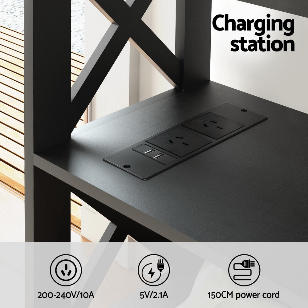 Side Tables: Artiss Console Table 3-tier USB Outlets