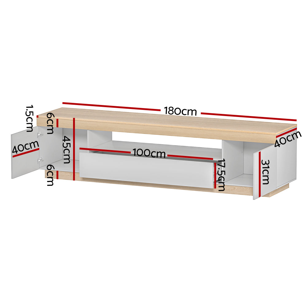 TV Units: Artiss TV Cabinet Entertainment Unit Stand 180CM White Wood