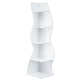 Artiss 5-Tier Bookshelf Corner Shelf S-shaped Storage Rack White
