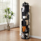 Bookcases & Shelves: Artiss 5 Tiers Bookshelf Swivel Bookcase Display Shelves Stand Round Black