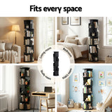 Bookcases & Shelves: Artiss 5 Tiers Bookshelf Swivel Bookcase Display Shelves Stand Round Black