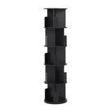 Bookcases & Shelves: Artiss 5 Tiers Bookshelf Swivel Bookcase Display Shelves Stand Round Black