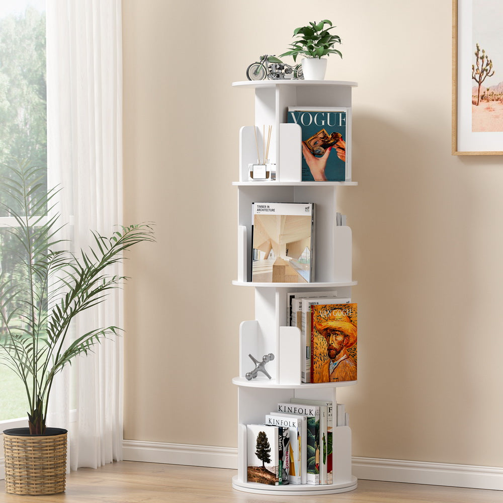 Bookcases & Shelves: Artiss Bookshelf 4 Tiers EDIE White