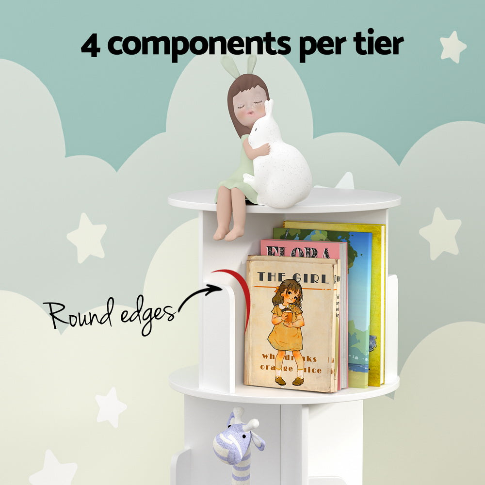 Bookcases & Shelves: Artiss Bookshelf 4 Tiers EDIE White
