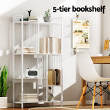 Artiss Bookshelf Display Shelves 5 Tiers 120cm White