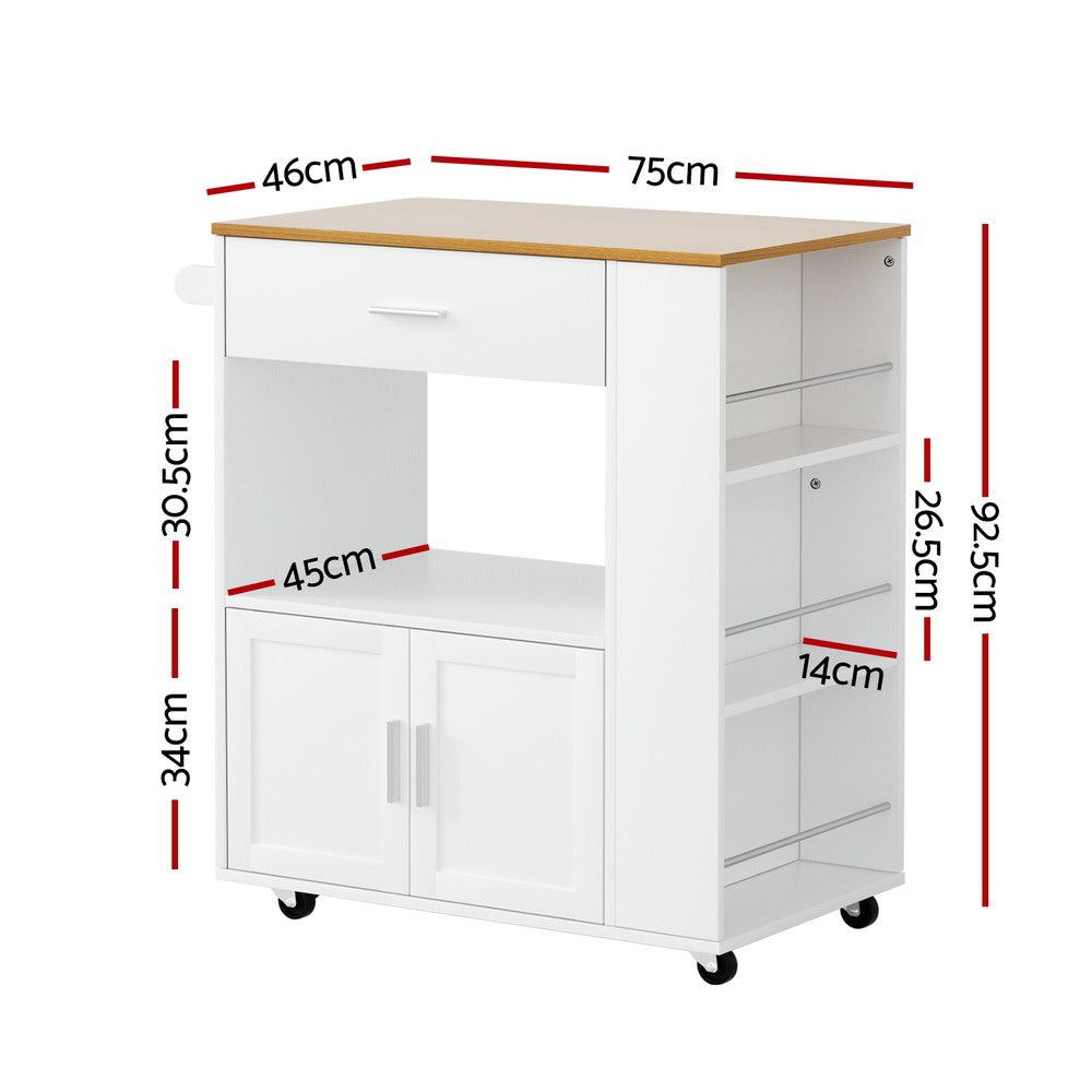 Kitchen & Dining Trolleys: Artiss Kitchen Island Trolley Rolling Serving Cart