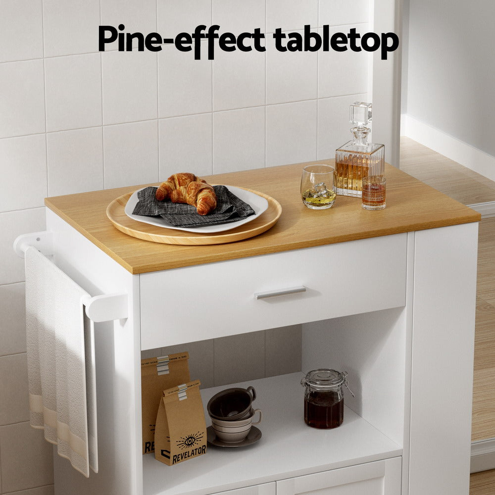 Kitchen & Dining Trolleys: Artiss Kitchen Island Trolley Rolling Serving Cart