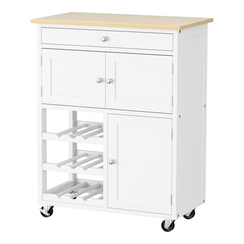 Work Benches: Artiss Kitchen Island Trolley Rolling Serving Cart Storage Cart Drawer Cupboard