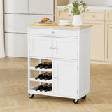 Artiss Kitchen Island Trolley Rolling Serving Cart Storage Cart Drawer Cupboard