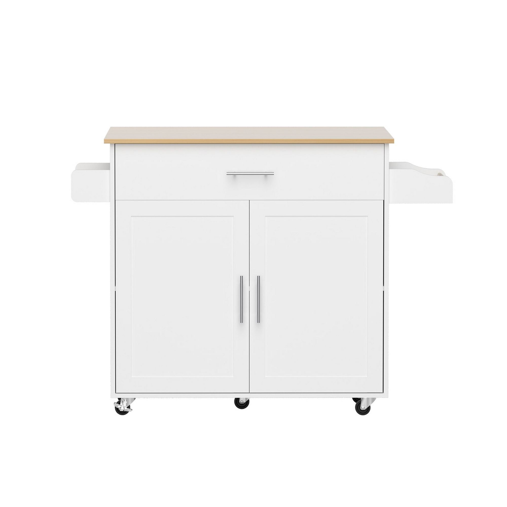 Artiss Kitchen Island Trolley Rolling Serving Cart Storage Drawer Cabinet 90cm White