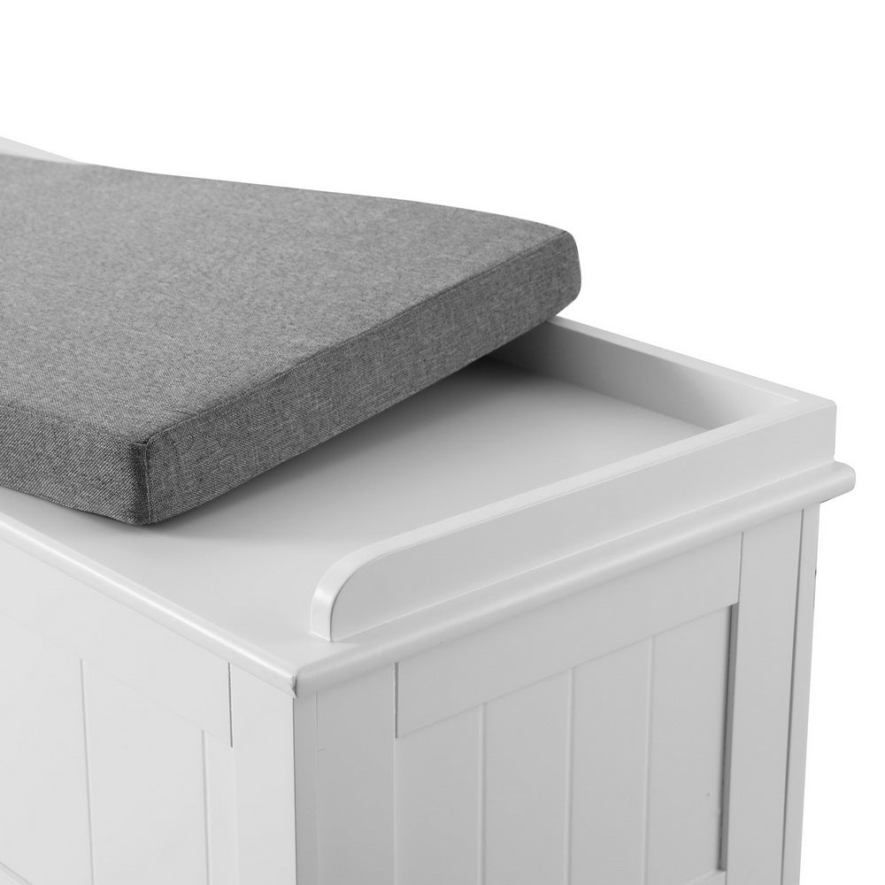 Ottomans & Footstools: Artiss Storage Ottoman Blanket Box 140cm Fluted Grey