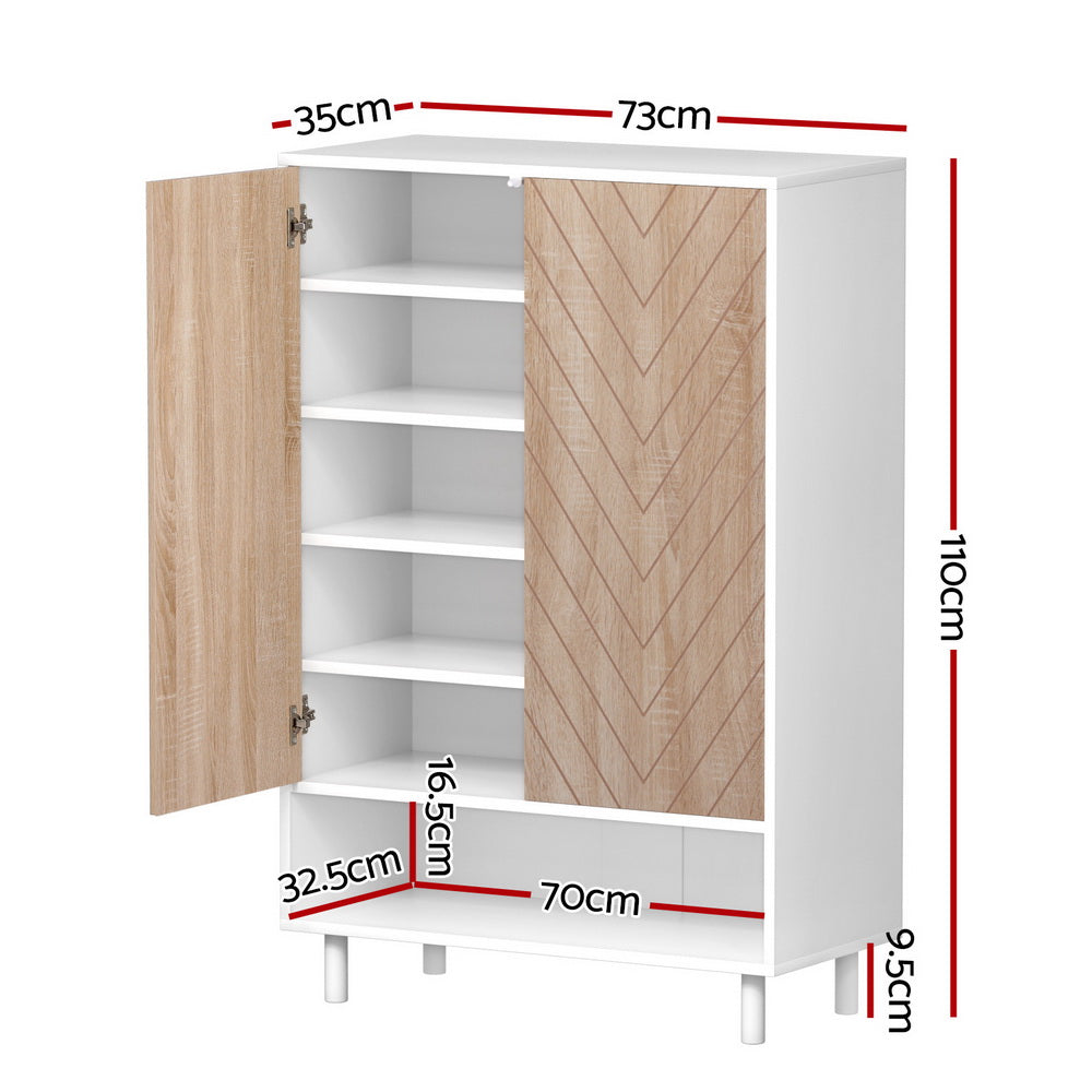 Shoe Storage: Artiss Shoe Rack Cabinet 24 Pairs 6-tier White
