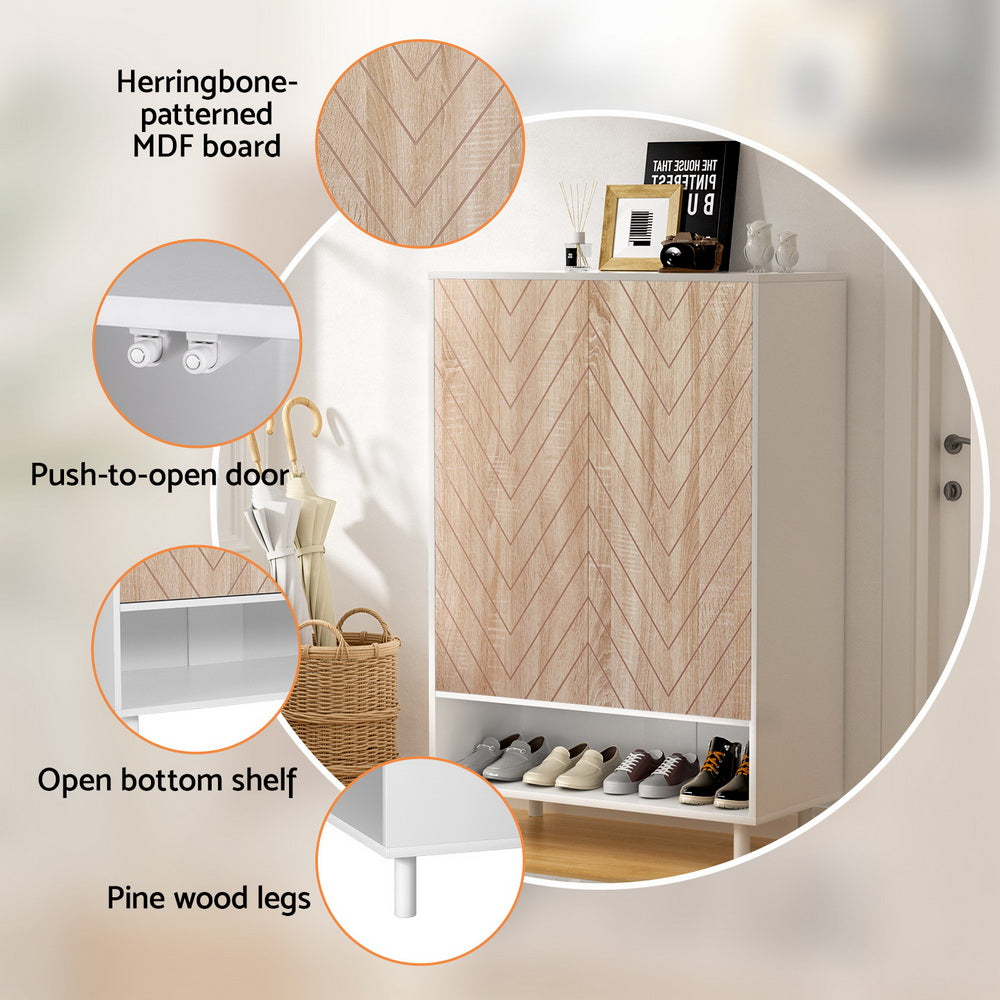 Shoe Storage: Artiss Shoe Rack Cabinet 24 Pairs 6-tier White