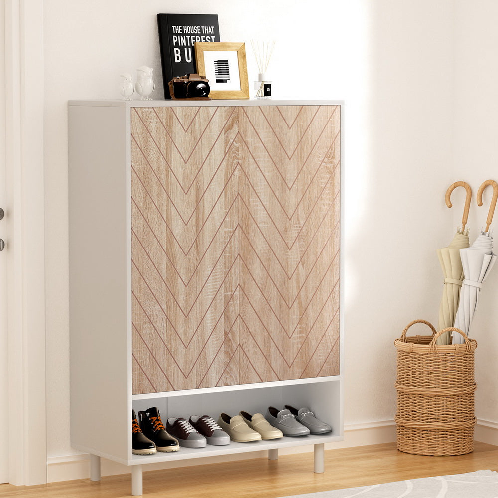Shoe Storage: Artiss Shoe Rack Cabinet 24 Pairs 6-tier White