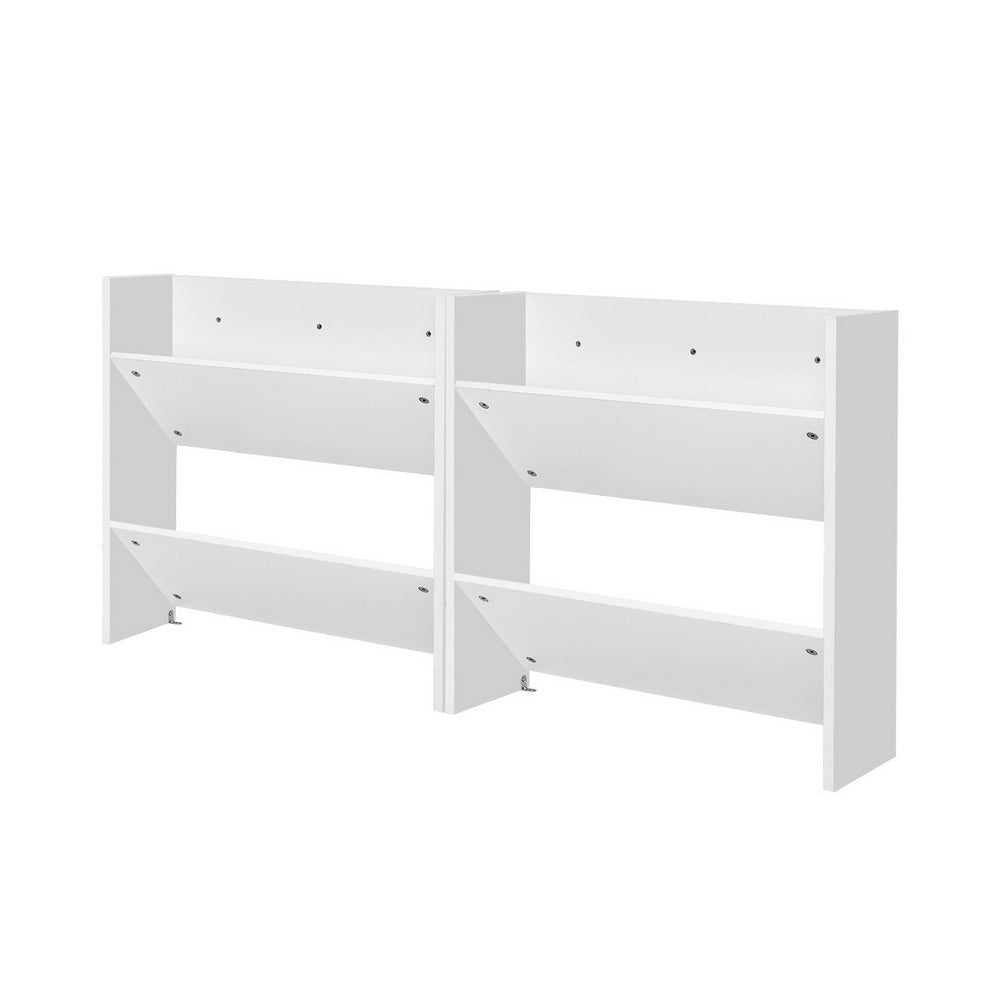 Shoe Storage: Artiss Shoe Rack 2-tier 12 Pairs Wall Mounted x2 - White