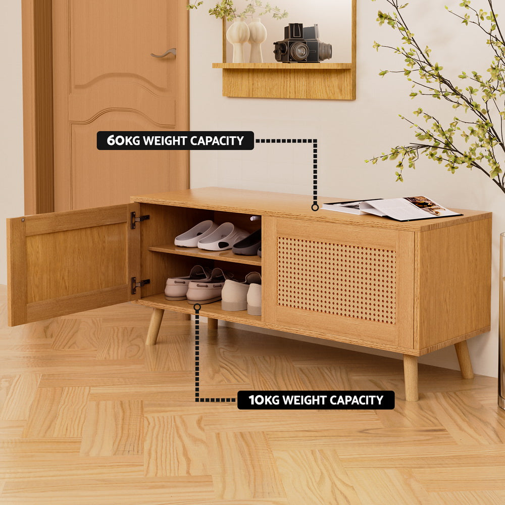 Boy's Shoes: Artiss Shoe Rack Bench Up to 10 Pairs Rattan Starlyn