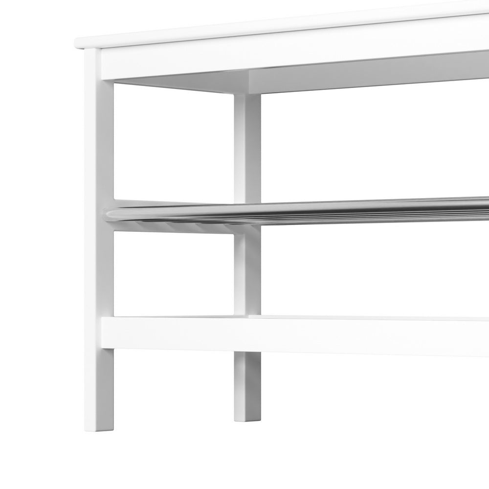 Shoe Storage: Artiss Shoe Rack Cabinet Bamboo Bench 10 Paris White