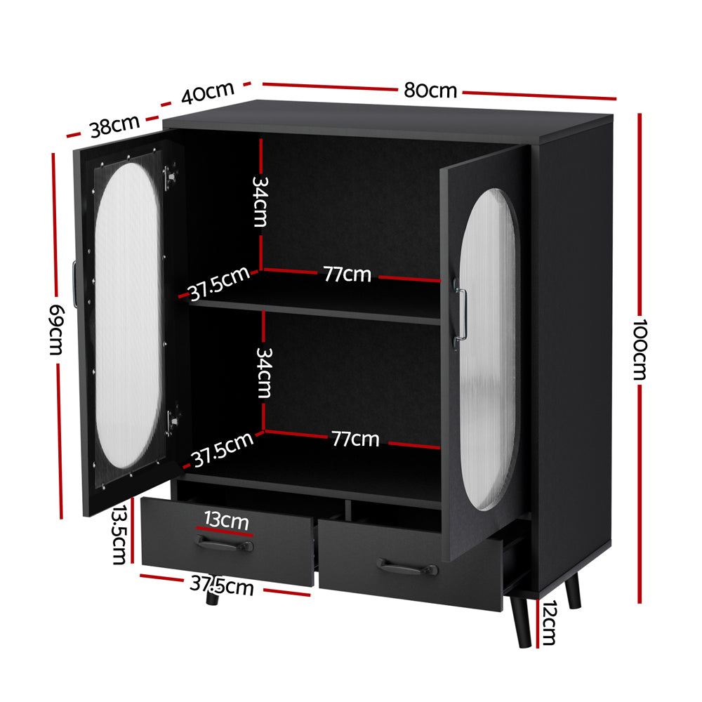 Buffets & Sideboards: Artiss Buffet Sideboard Double Doors - Black