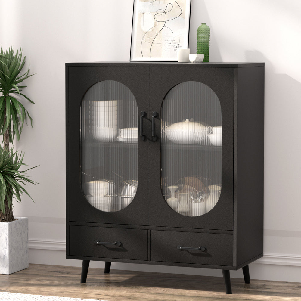 Buffets & Sideboards: Artiss Buffet Sideboard Double Doors - Black