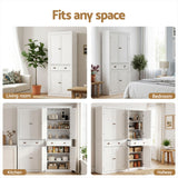 Artiss 2x Buffet Sideboard Cabinet 6-Tier Storage Pantry Cupboard Drawer White